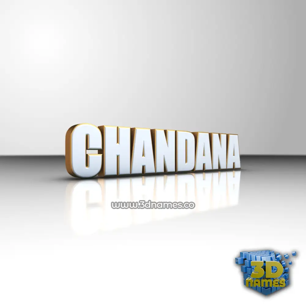 chandana in White'n'Gold style - 3D name wallpaper