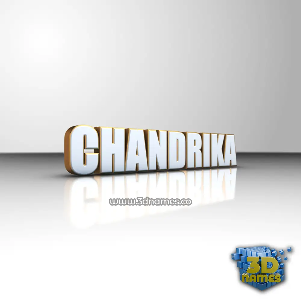 chandrika in White'n'Gold style - 3D name wallpaper