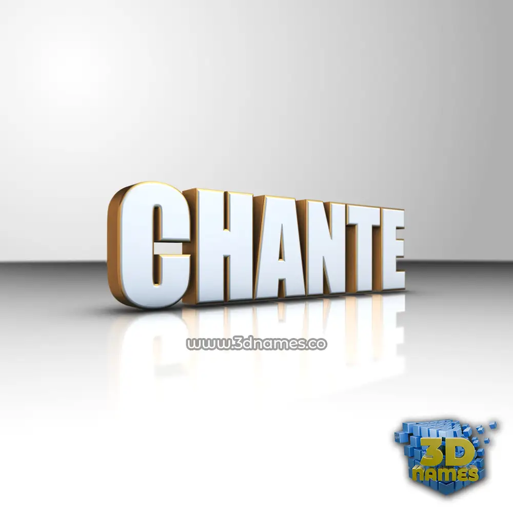 chante in White'n'Gold style - 3D name wallpaper