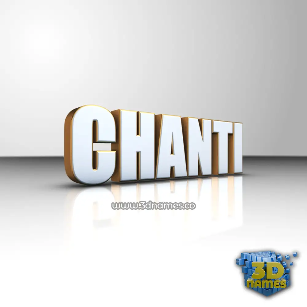 chanti in White'n'Gold style - 3D name wallpaper