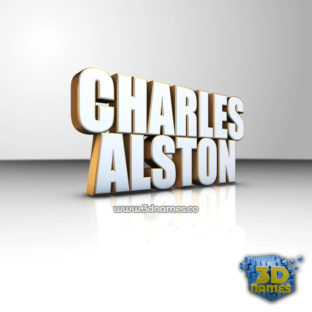 charles alston in White'n'Gold style - 3D name wallpaper