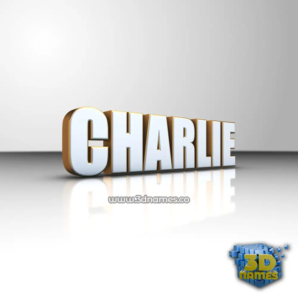 charlie in White'n'Gold style - 3D name wallpaper