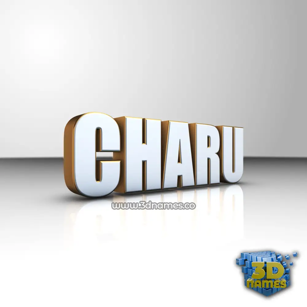 charu in White'n'Gold style - 3D name wallpaper