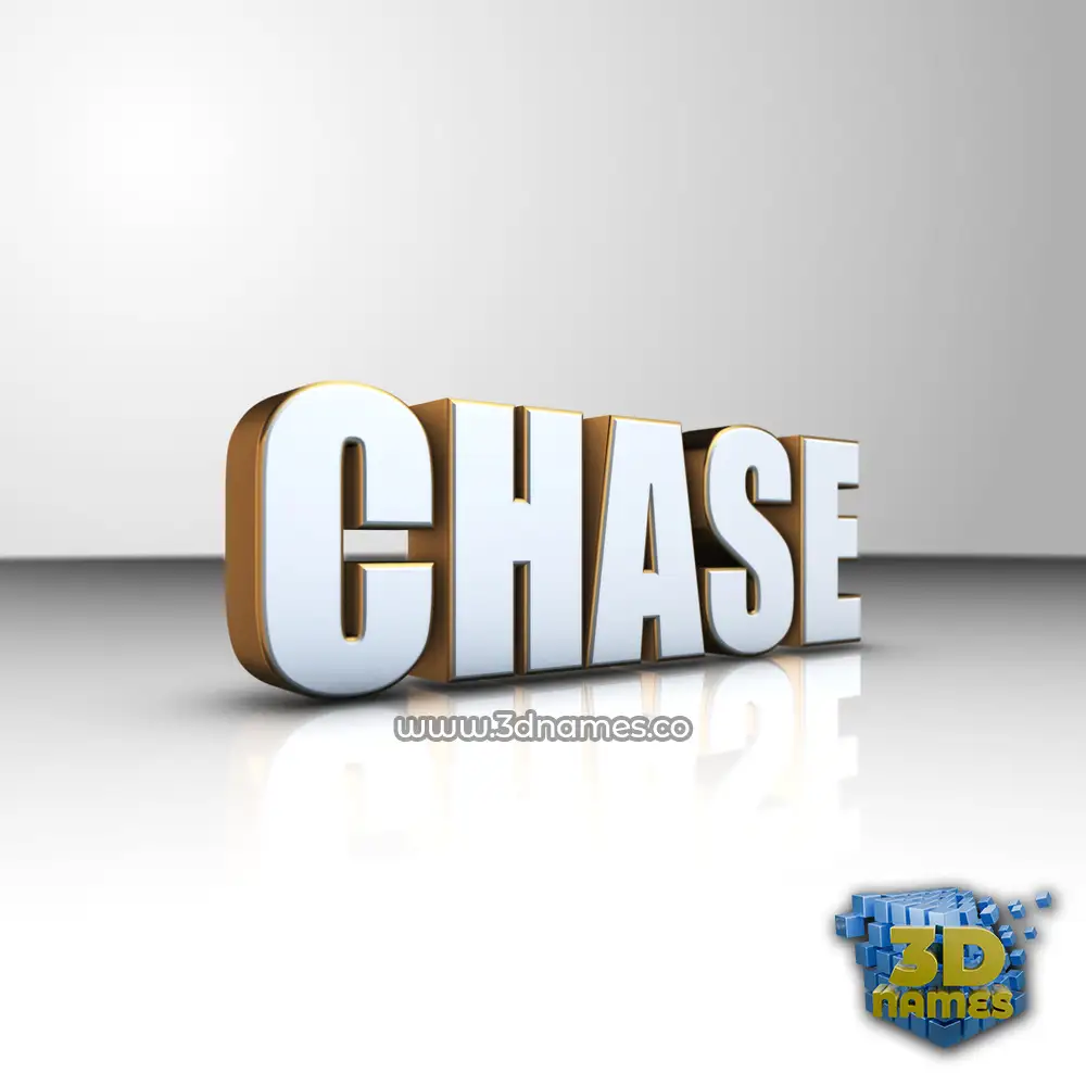 chase in White'n'Gold style - 3D name wallpaper