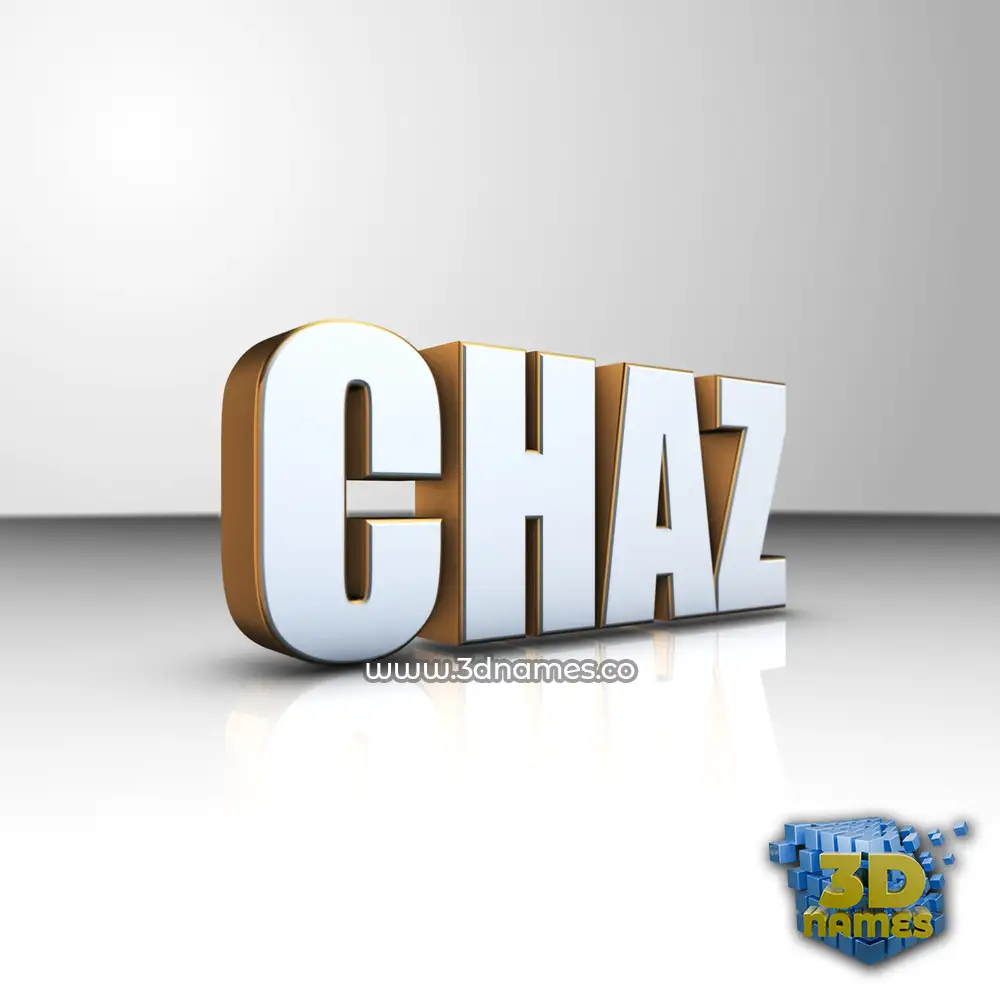 chaz in White'n'Gold style - 3D name wallpaper