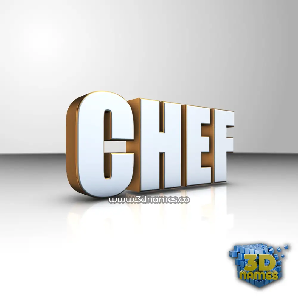 chef in White'n'Gold style - 3D name wallpaper