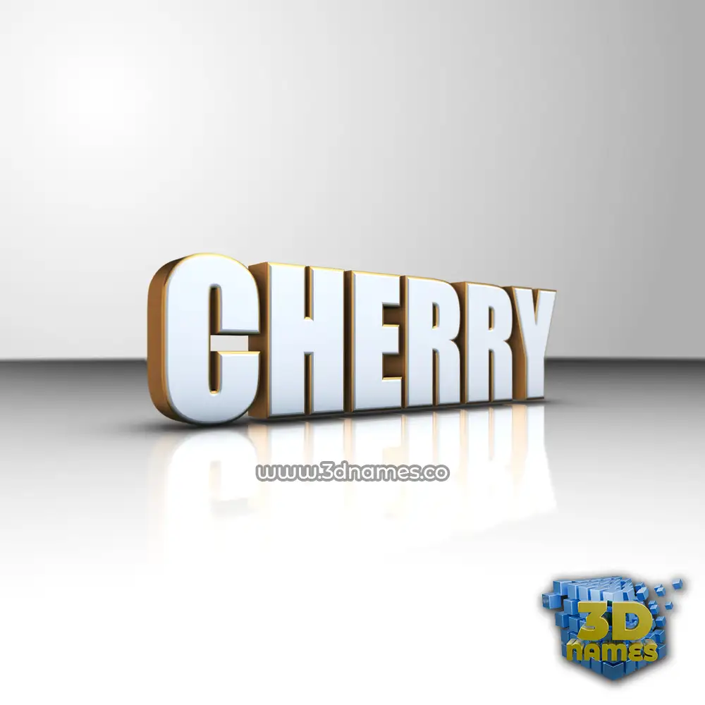 cherry in White'n'Gold style - 3D name wallpaper