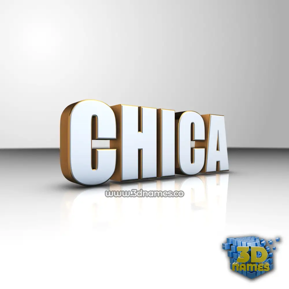 chica in White'n'Gold style - 3D name wallpaper