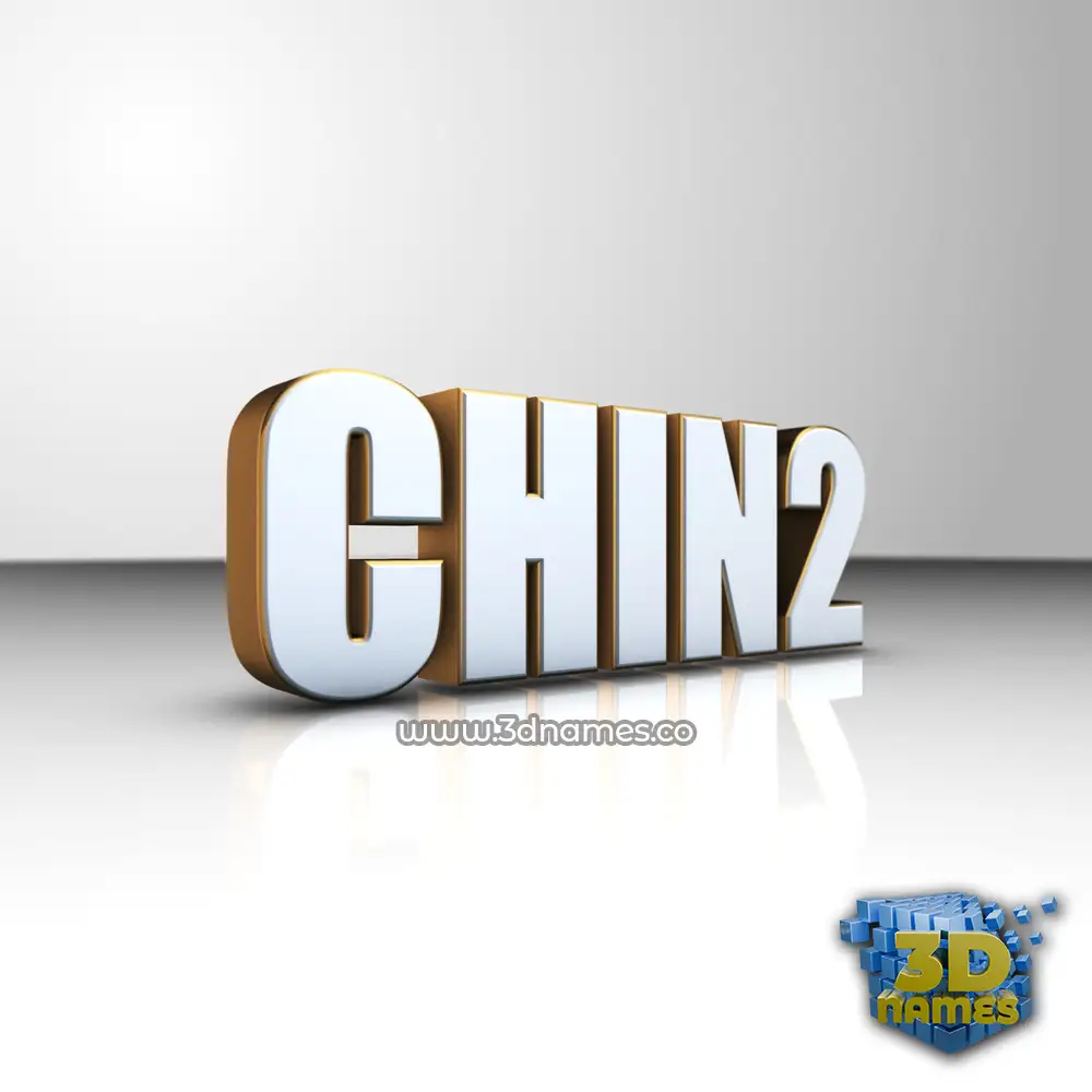chin2 in White'n'Gold style - 3D name wallpaper