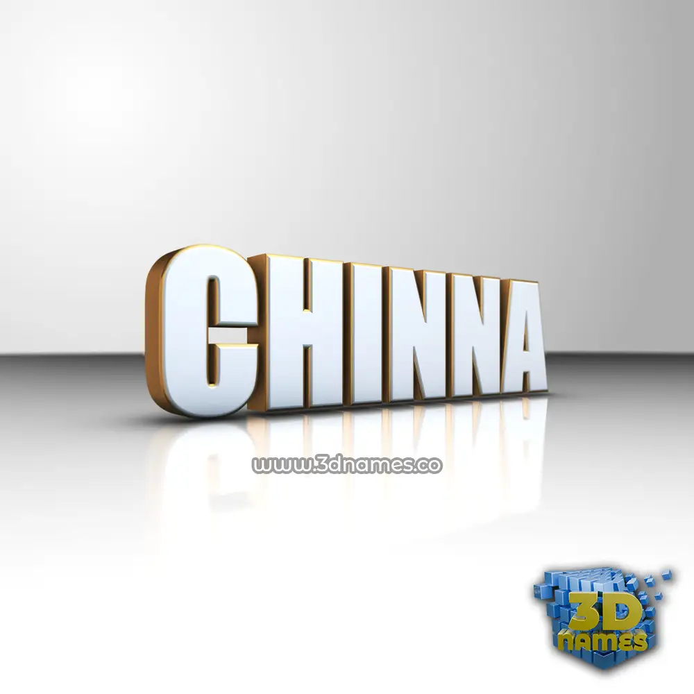 chinna in White'n'Gold style - 3D name wallpaper