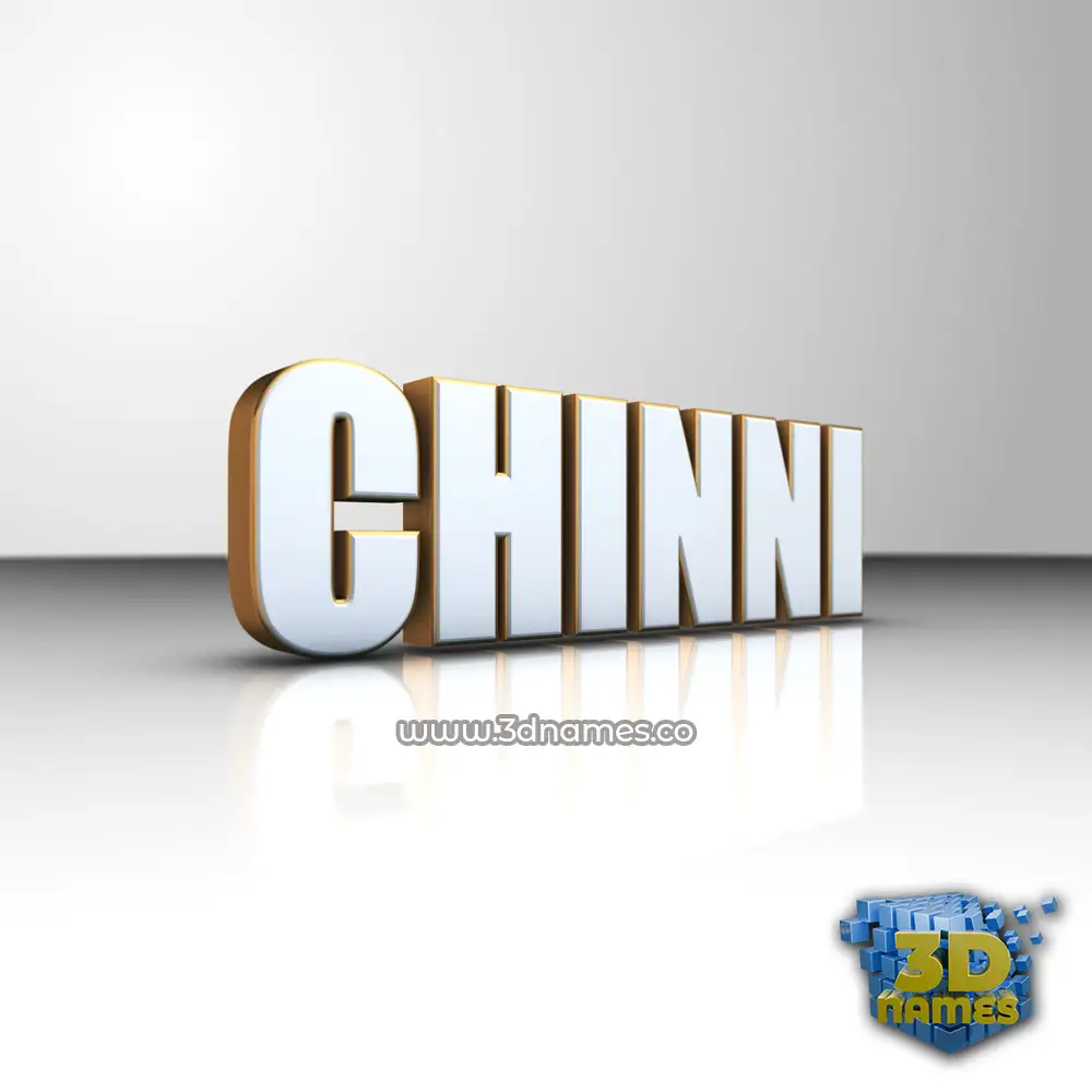 chinni in White'n'Gold style - 3D name wallpaper