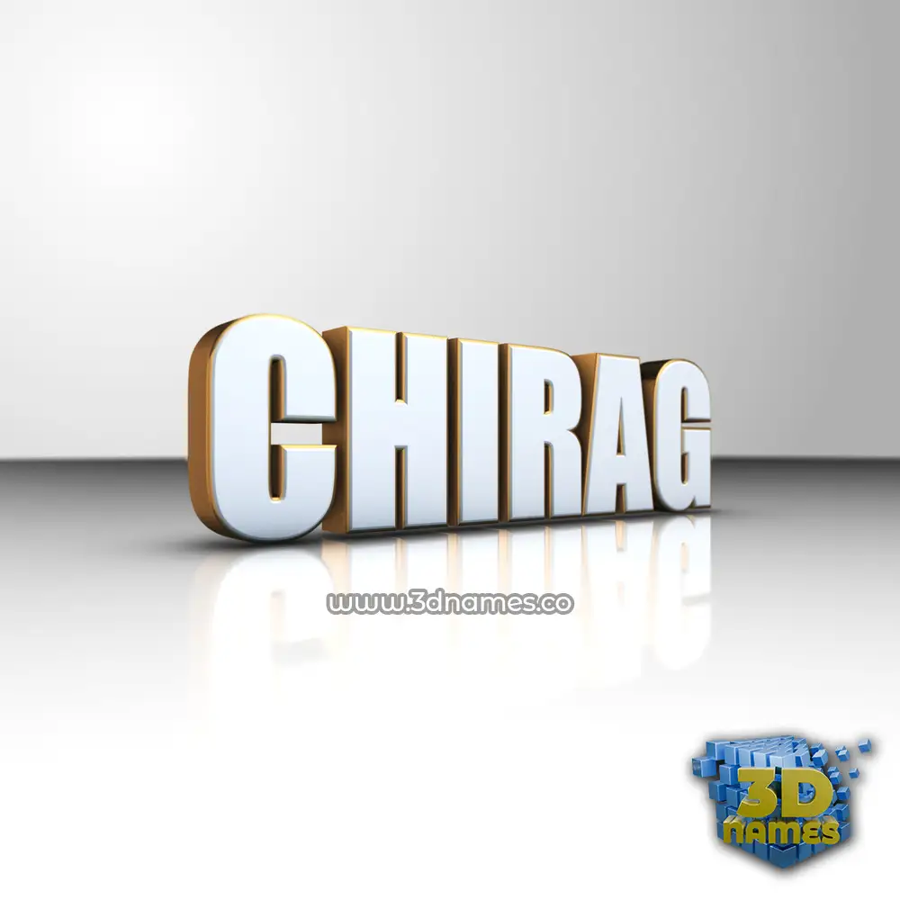 chirag in White'n'Gold style - 3D name wallpaper