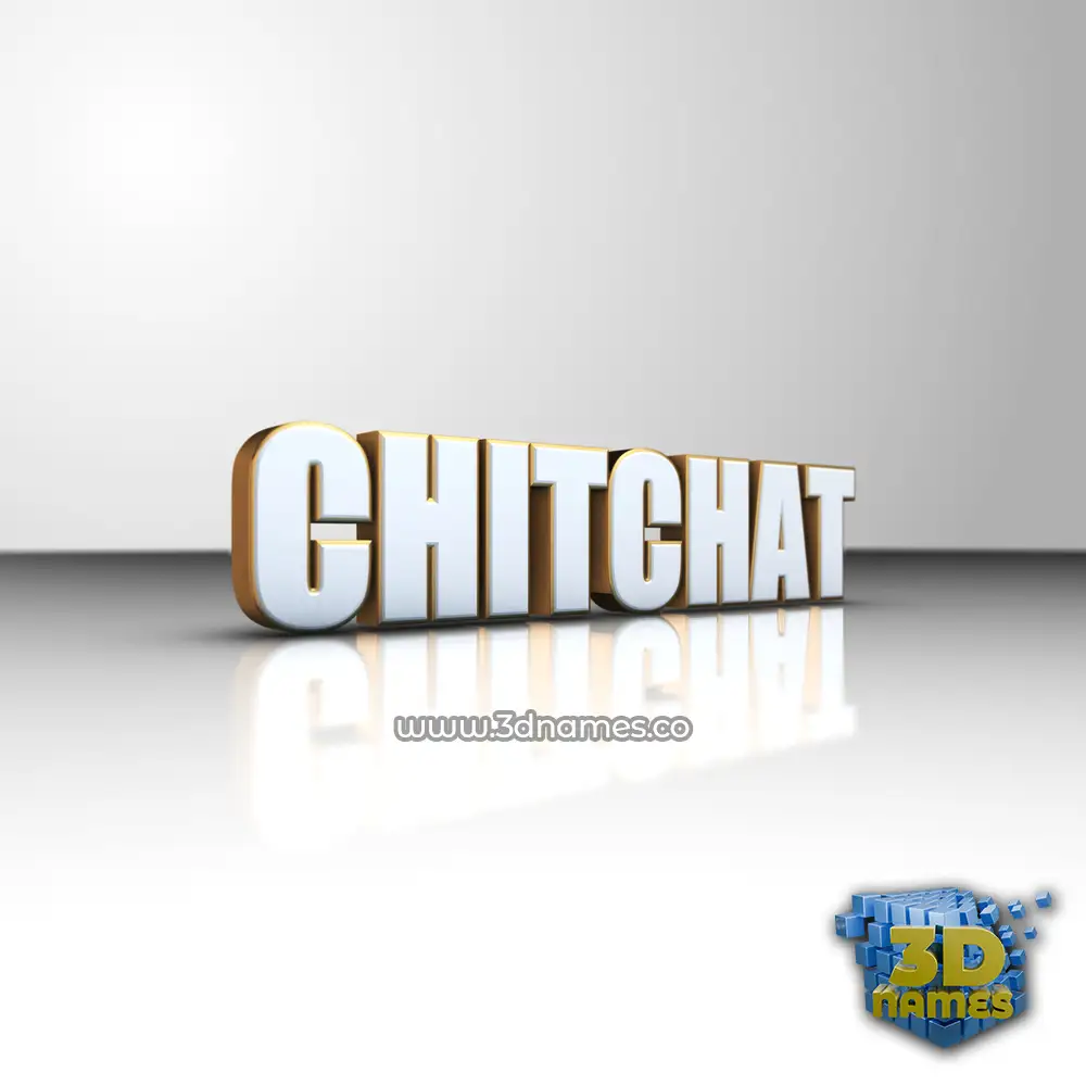 chitchat in White'n'Gold style - 3D name wallpaper