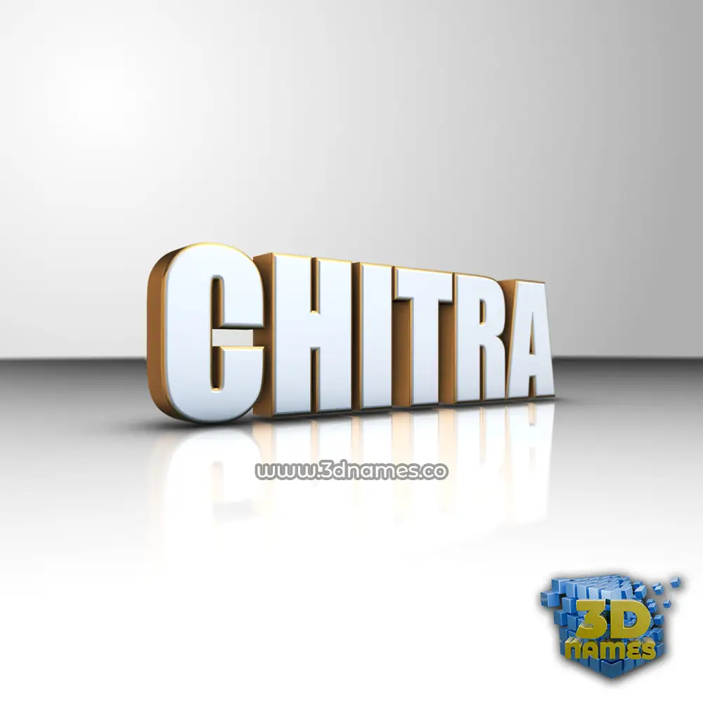 chitra in White'n'Gold style - 3D name wallpaper