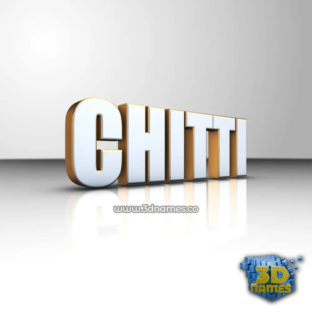 chitti in White'n'Gold style - 3D name wallpaper