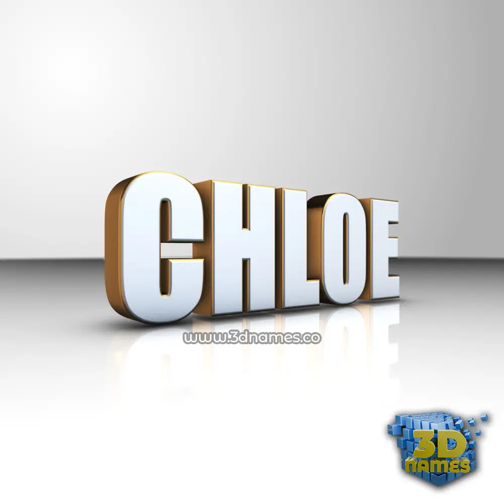 chloe in White'n'Gold style - 3D name wallpaper