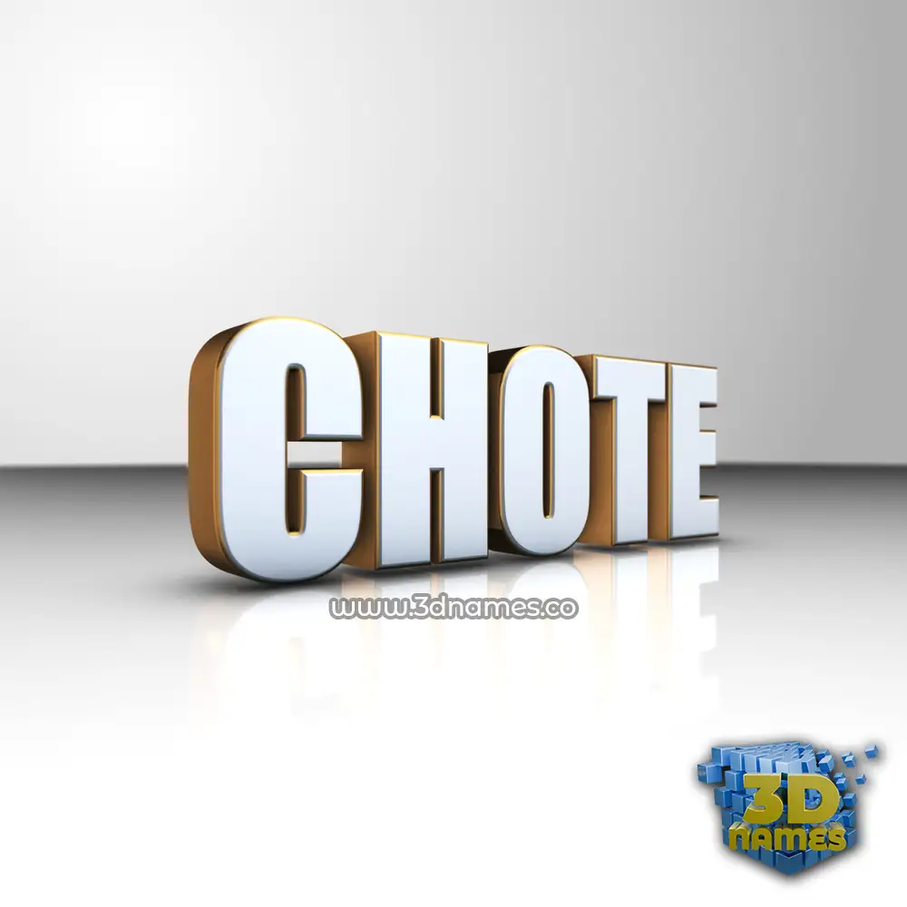 chote in White'n'Gold style - 3D name wallpaper