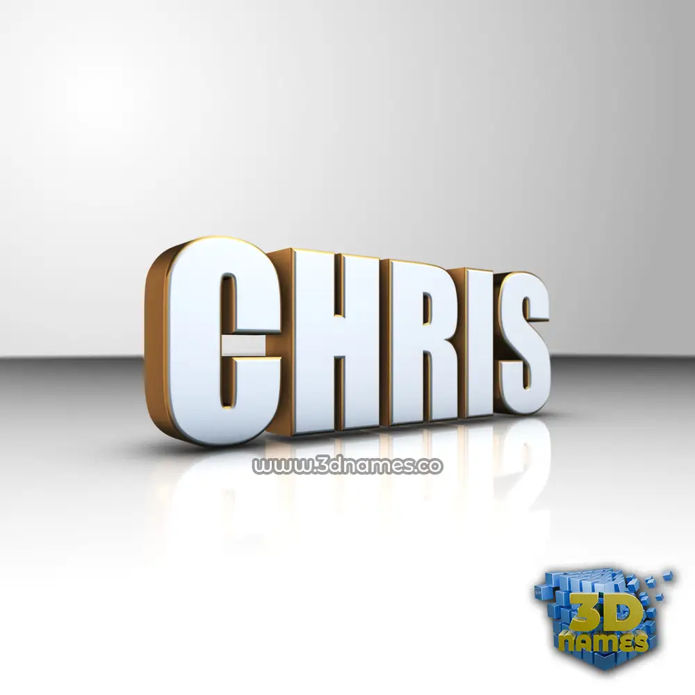 chris in White'n'Gold style - 3D name wallpaper