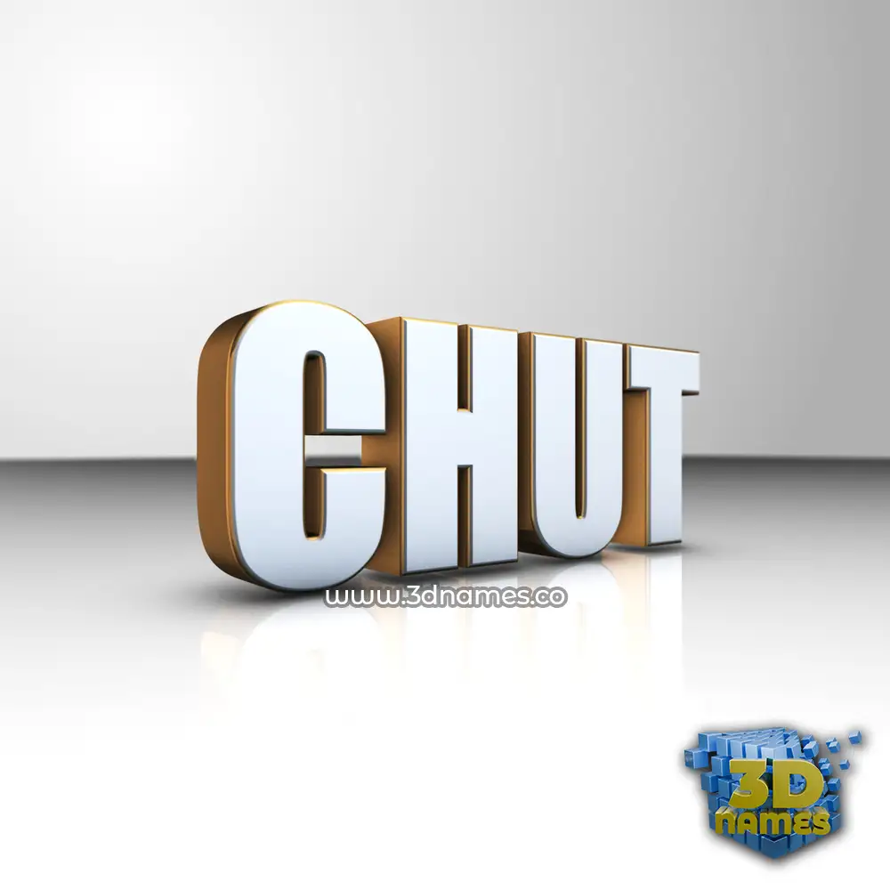chut in White'n'Gold style - 3D name wallpaper