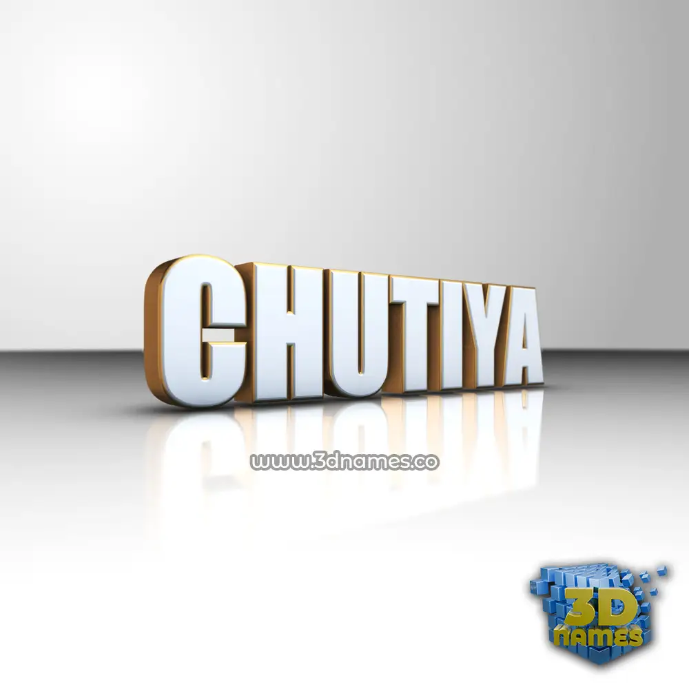 chutiya in White'n'Gold style - 3D name wallpaper