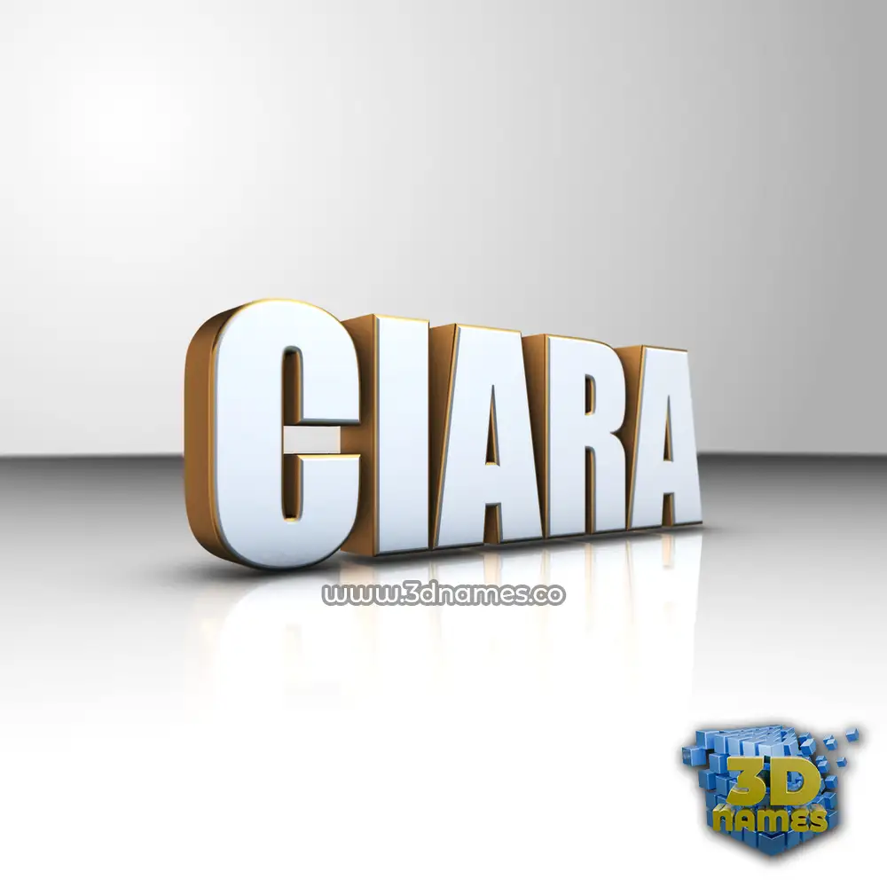 ciara in White'n'Gold style - 3D name wallpaper