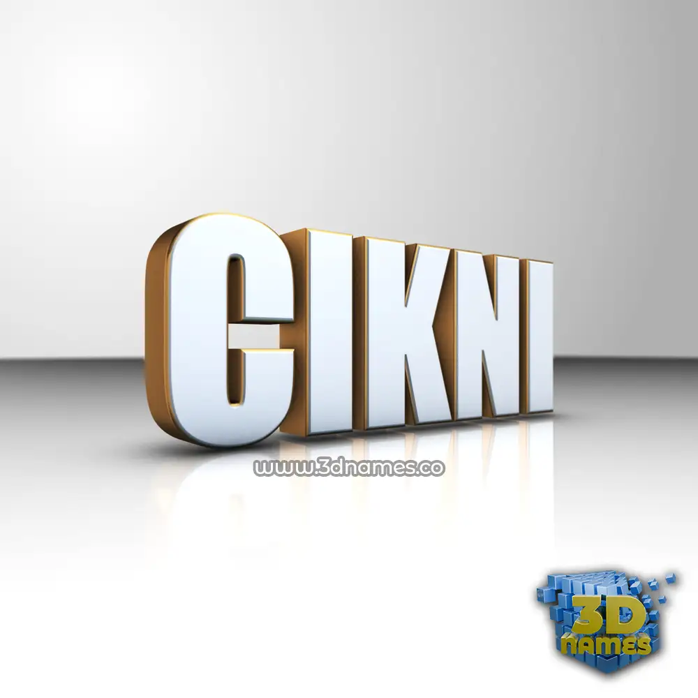 cikni in White'n'Gold style - 3D name wallpaper
