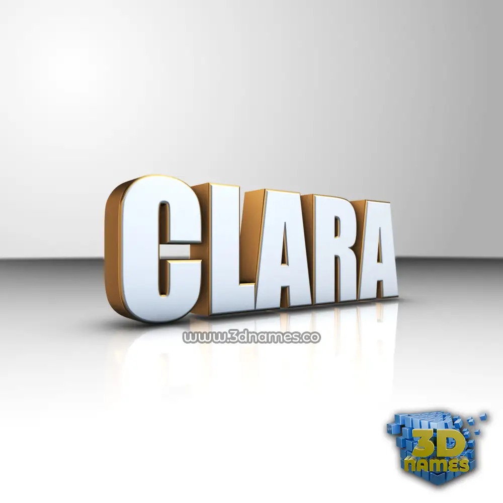 clara in White'n'Gold style - 3D name wallpaper