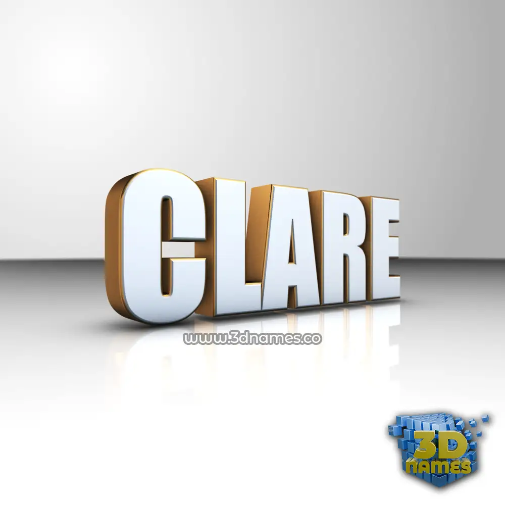 clare in White'n'Gold style - 3D name wallpaper