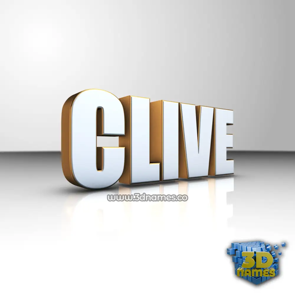 clive in White'n'Gold style - 3D name wallpaper