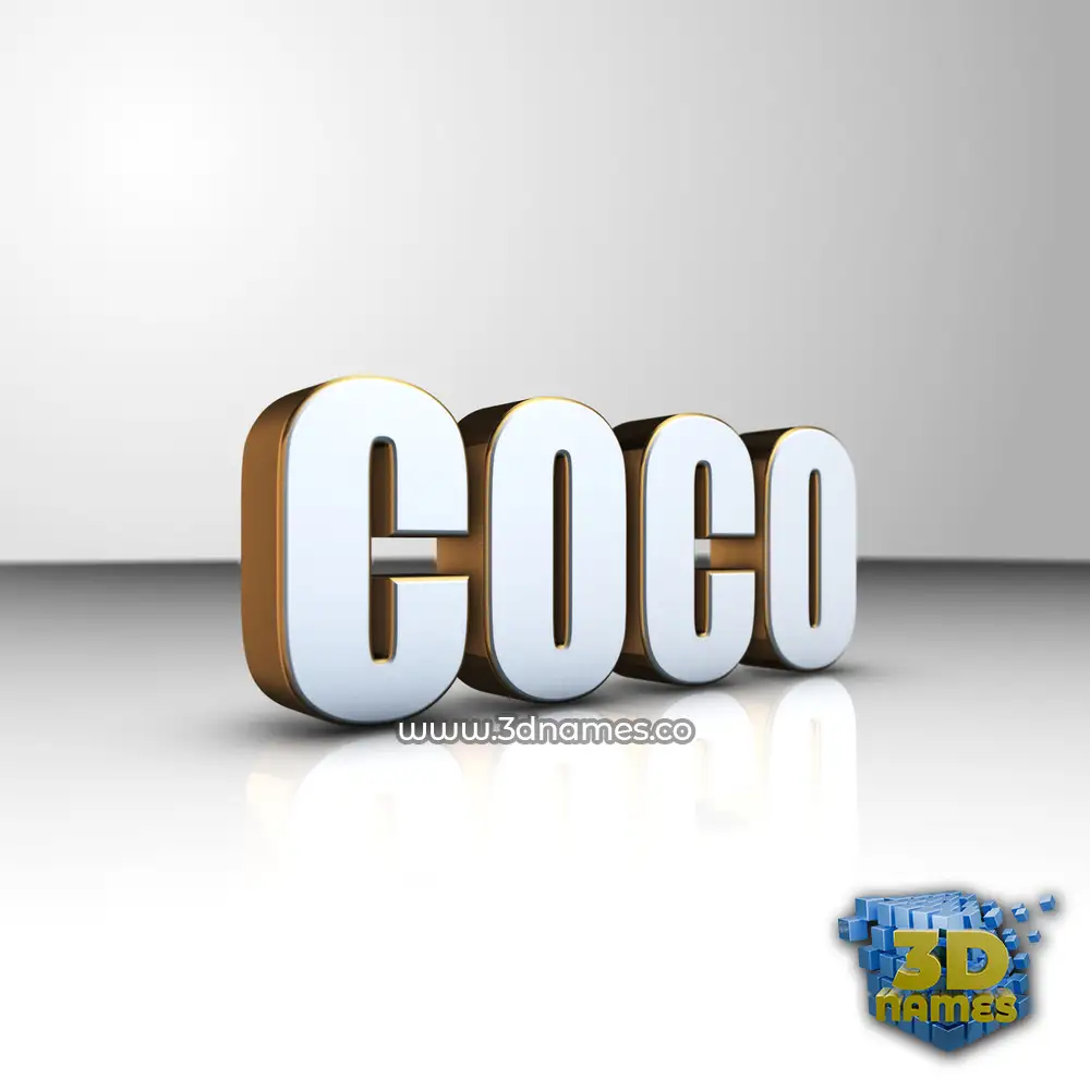 coco in White'n'Gold style - 3D name wallpaper