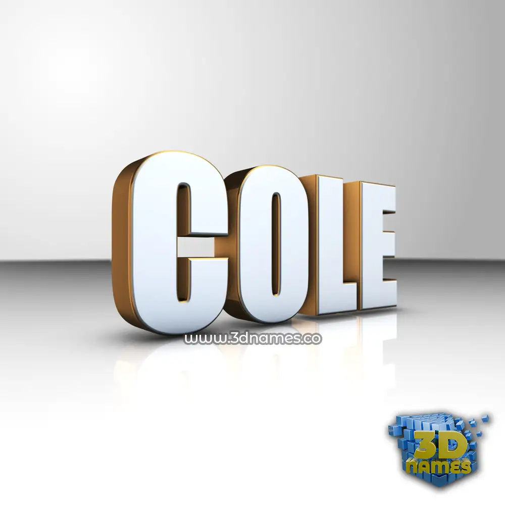 cole in White'n'Gold style - 3D name wallpaper