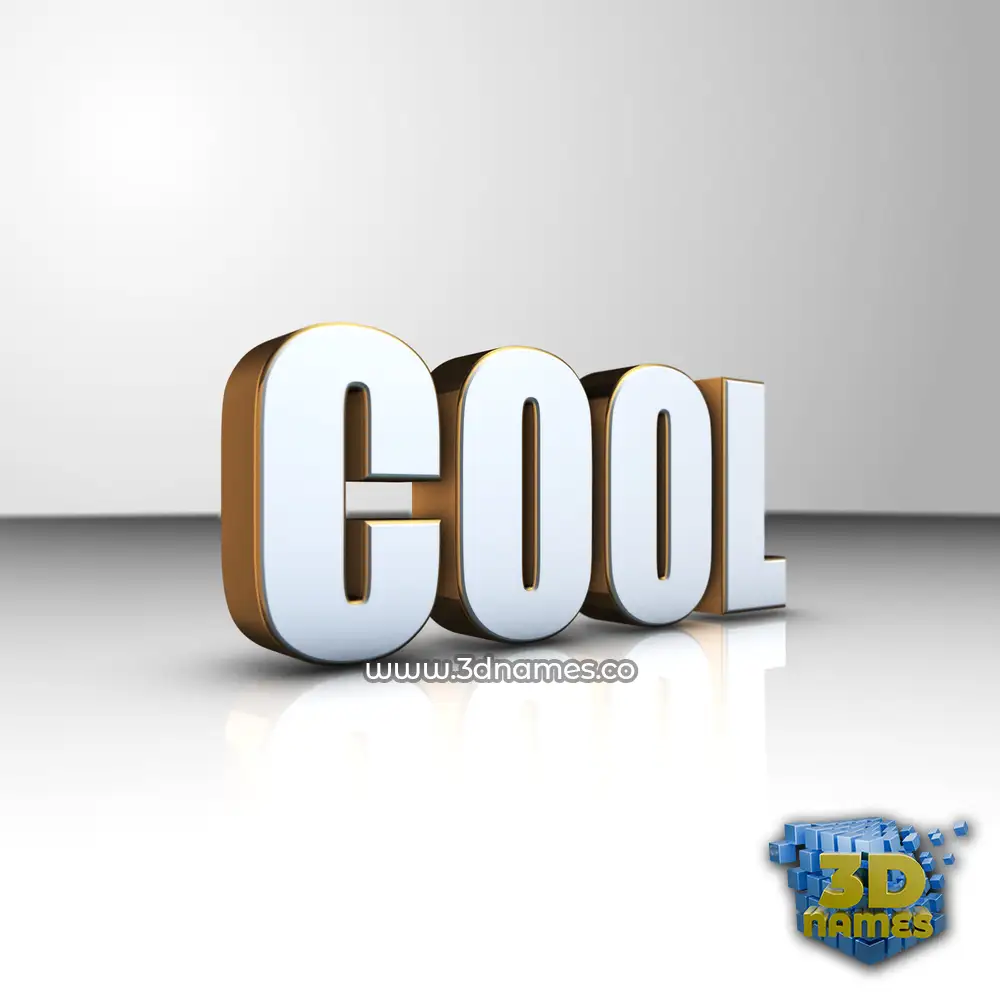 cool in White'n'Gold style - 3D name wallpaper