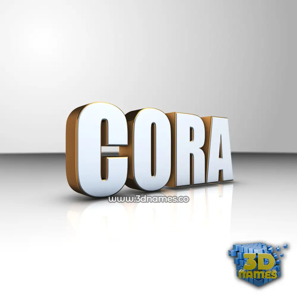 cora in White'n'Gold style - 3D name wallpaper
