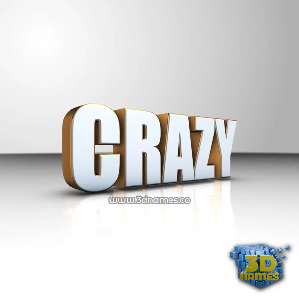 crazy in White'n'Gold style - 3D name wallpaper