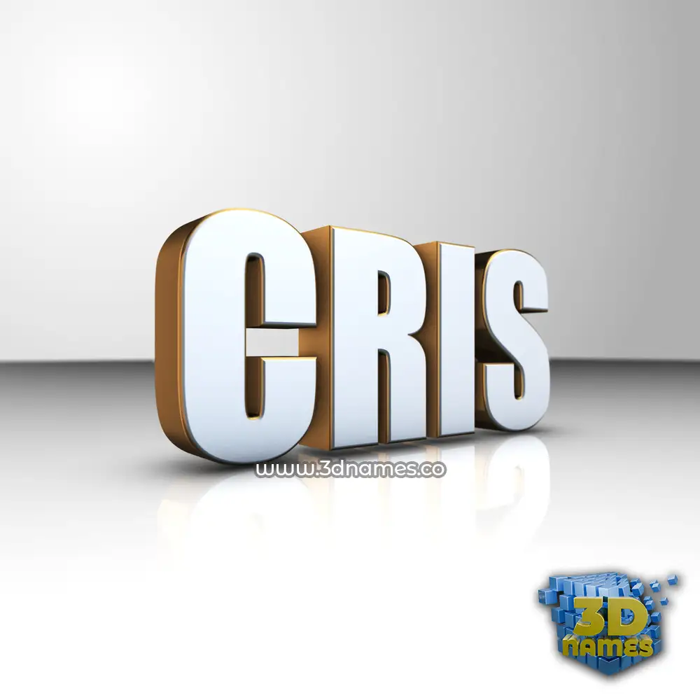 cris in White'n'Gold style - 3D name wallpaper