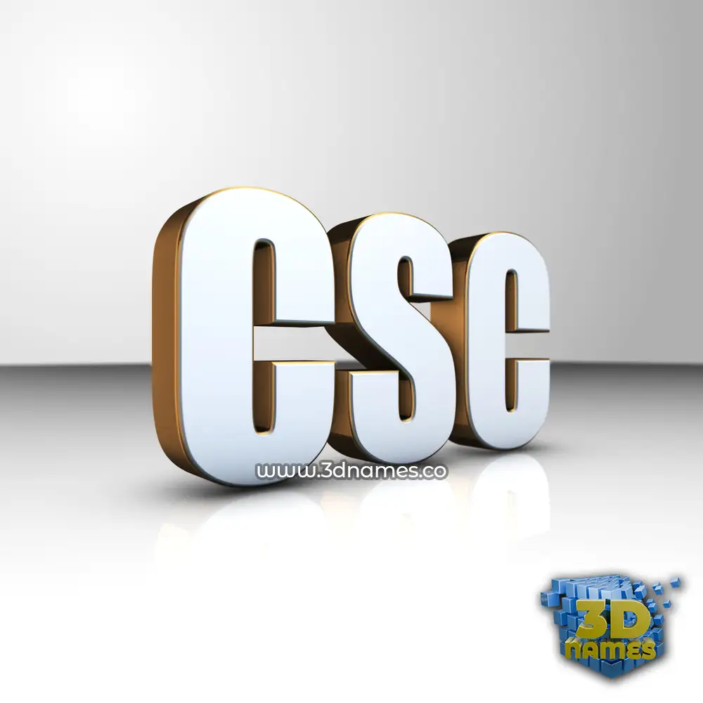 csc in White'n'Gold style - 3D name wallpaper