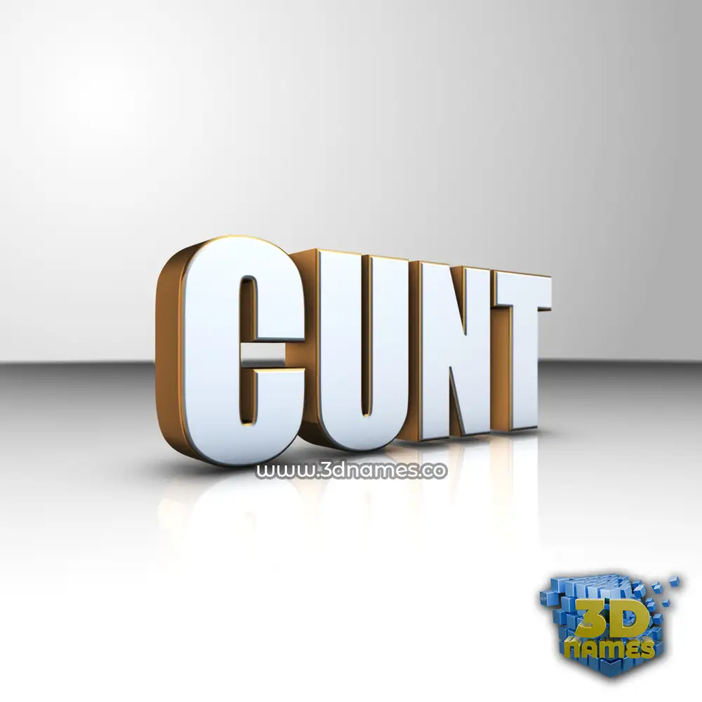 cunt in White'n'Gold style - 3D name wallpaper