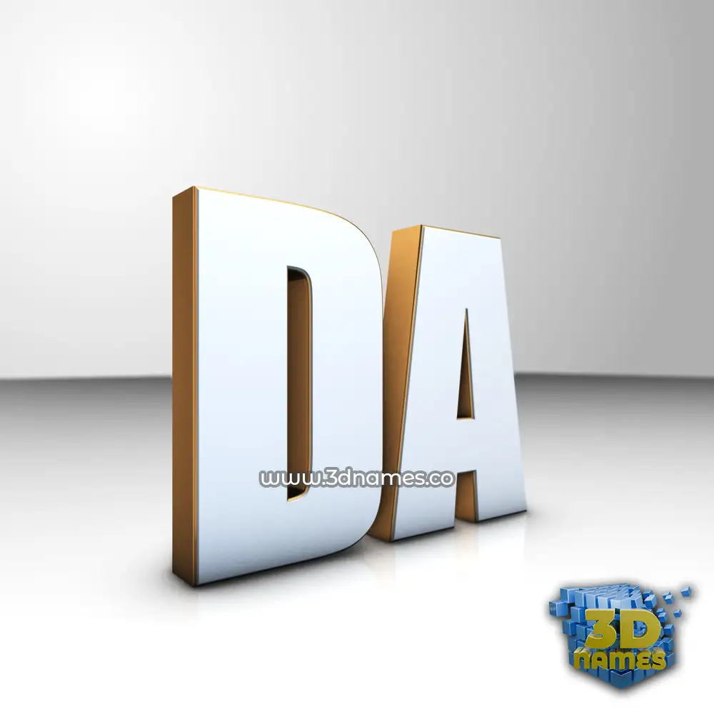 da in White'n'Gold style - 3D name wallpaper