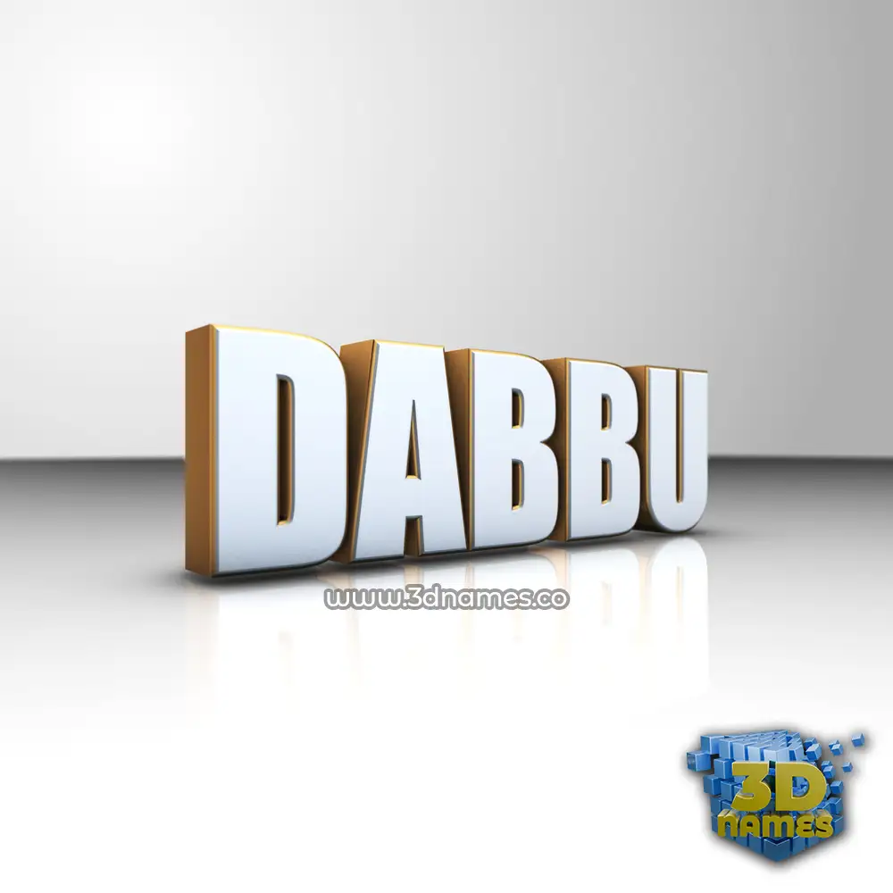 dabbu in White'n'Gold style - 3D name wallpaper