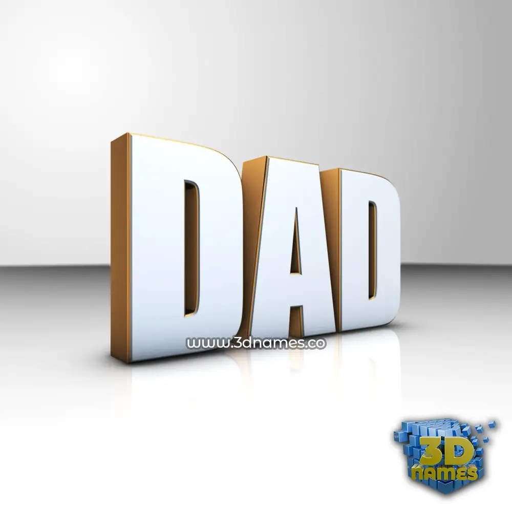dad in White'n'Gold style - 3D name wallpaper