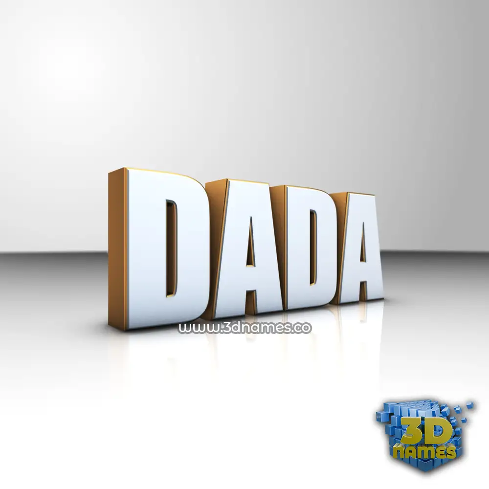 dada in White'n'Gold style - 3D name wallpaper