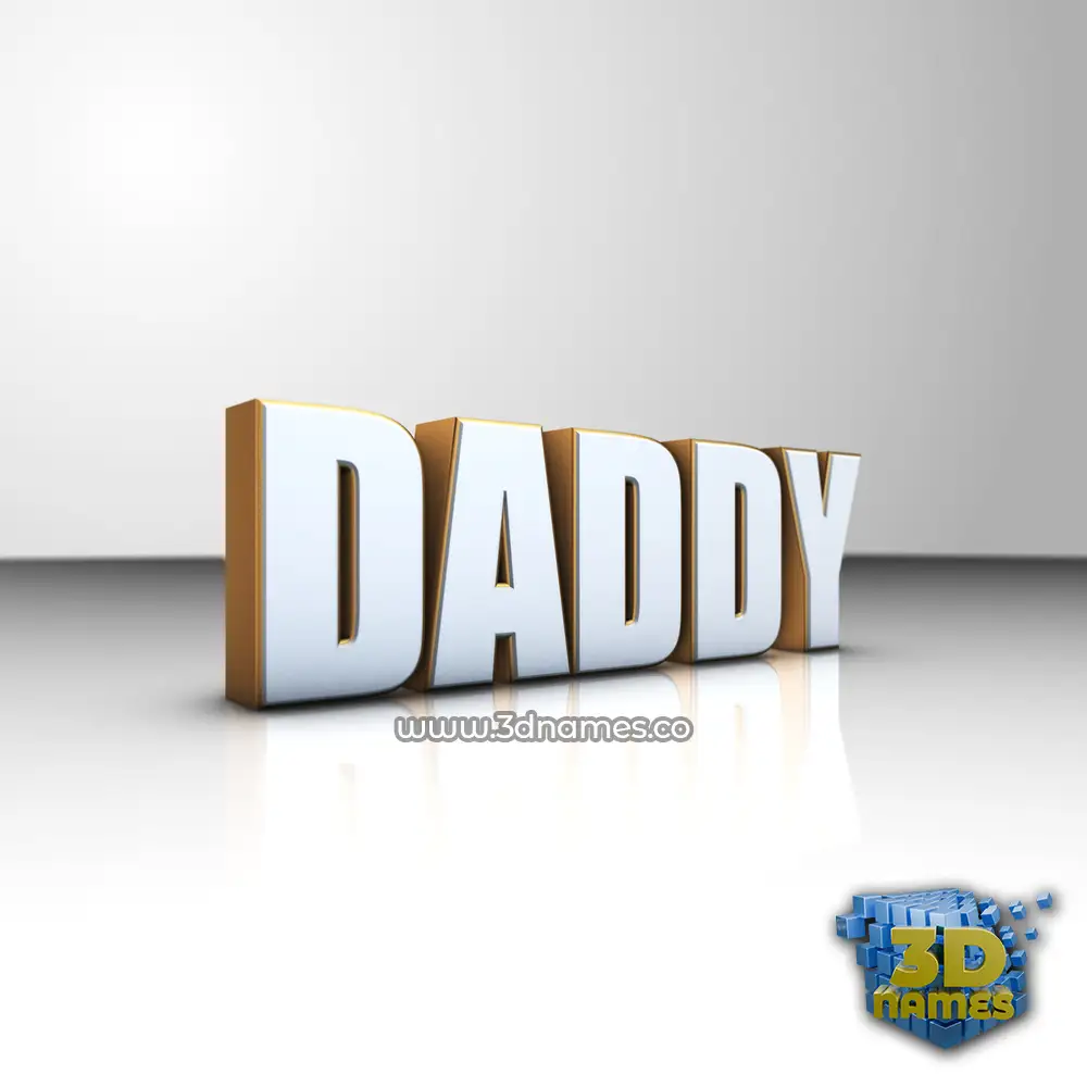 daddy in White'n'Gold style - 3D name wallpaper