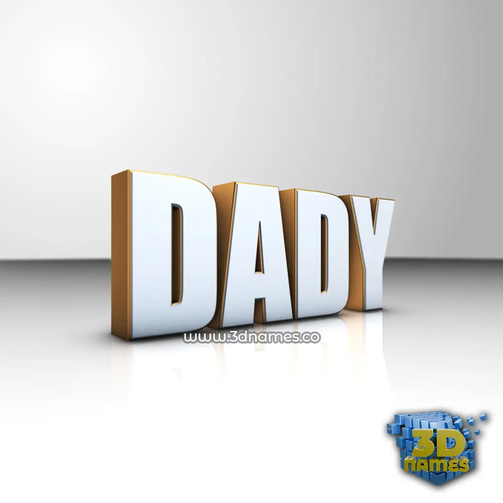 dady in White'n'Gold style - 3D name wallpaper
