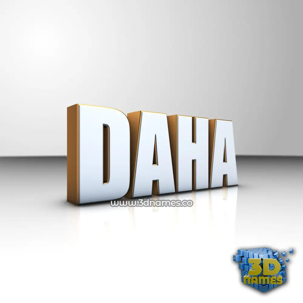 daha in White'n'Gold style - 3D name wallpaper