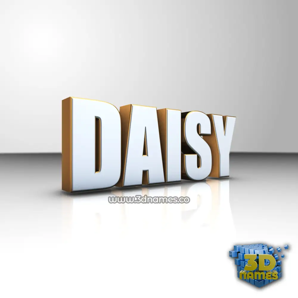 daisy in White'n'Gold style - 3D name wallpaper