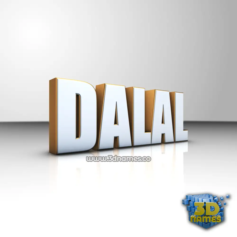 dalal in White'n'Gold style - 3D name wallpaper