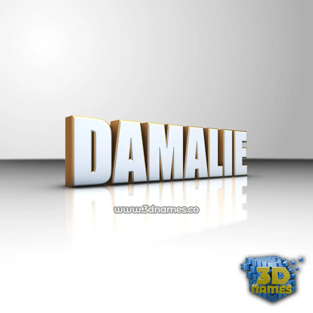 damalie in White'n'Gold style - 3D name wallpaper