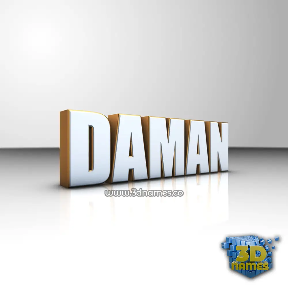 daman in White'n'Gold style - 3D name wallpaper