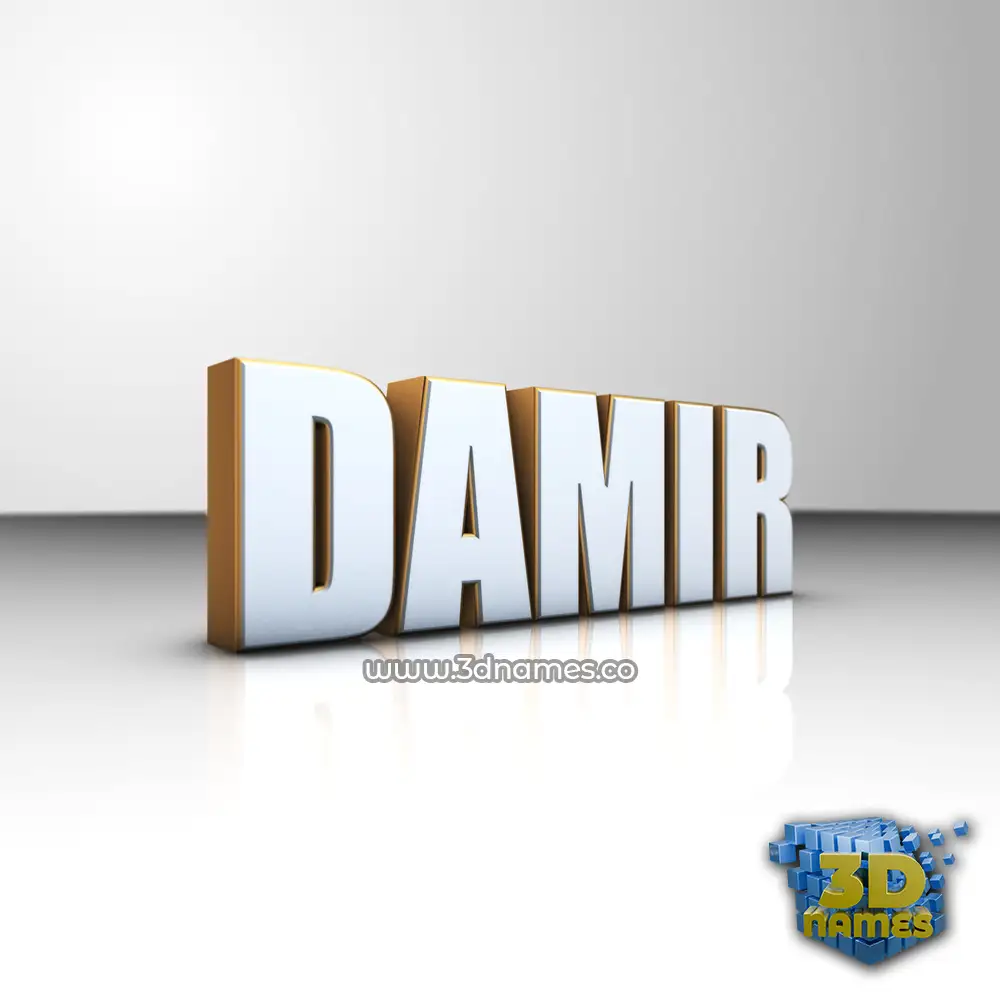 damir in White'n'Gold style - 3D name wallpaper