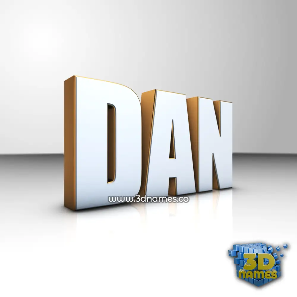 dan in White'n'Gold style - 3D name wallpaper